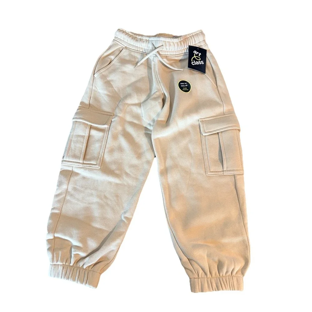 Art Class Easy On and Off Sweatpants W Pockets - Tan - XS (4/5)